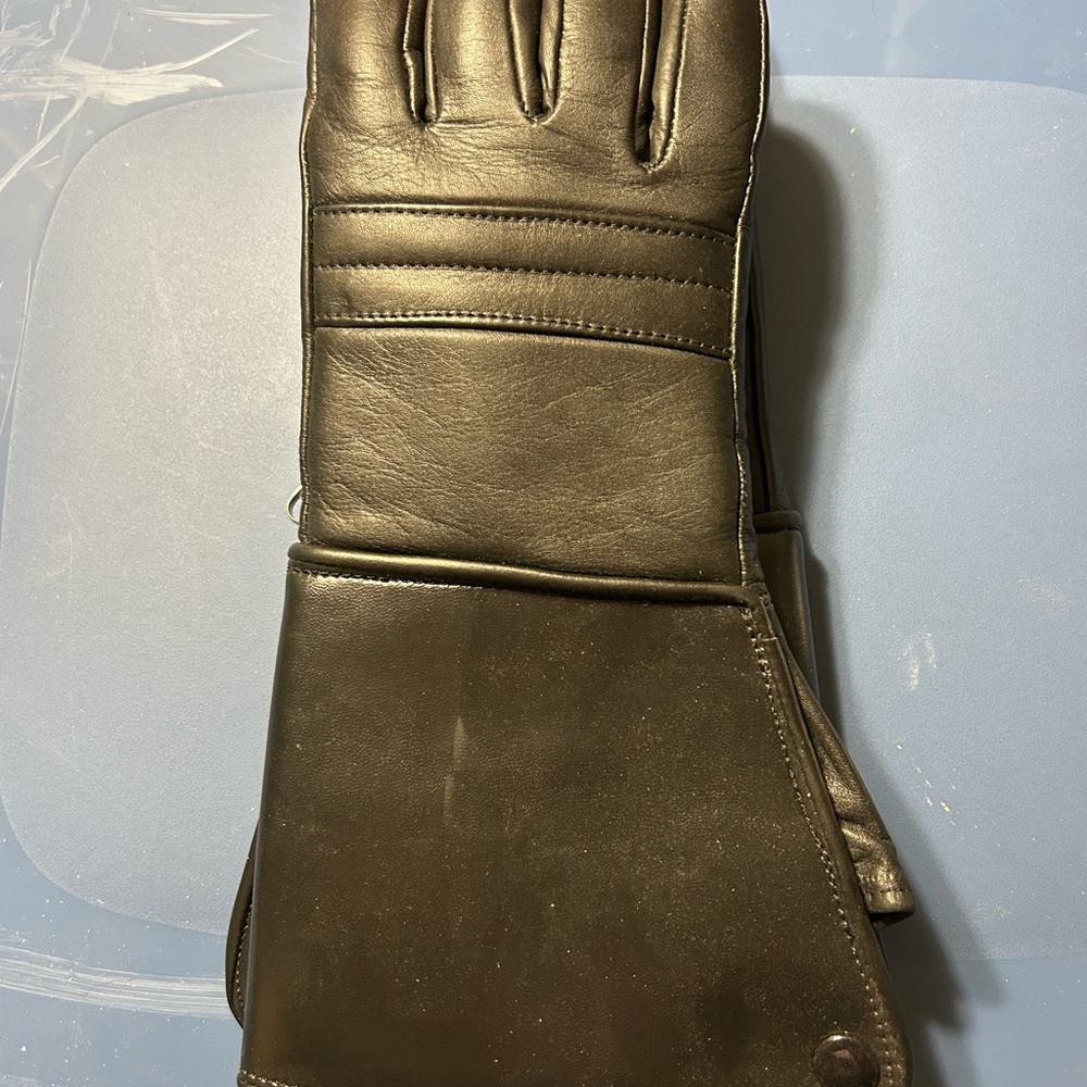 New Black motorcycle Leather Men's Gauntlets